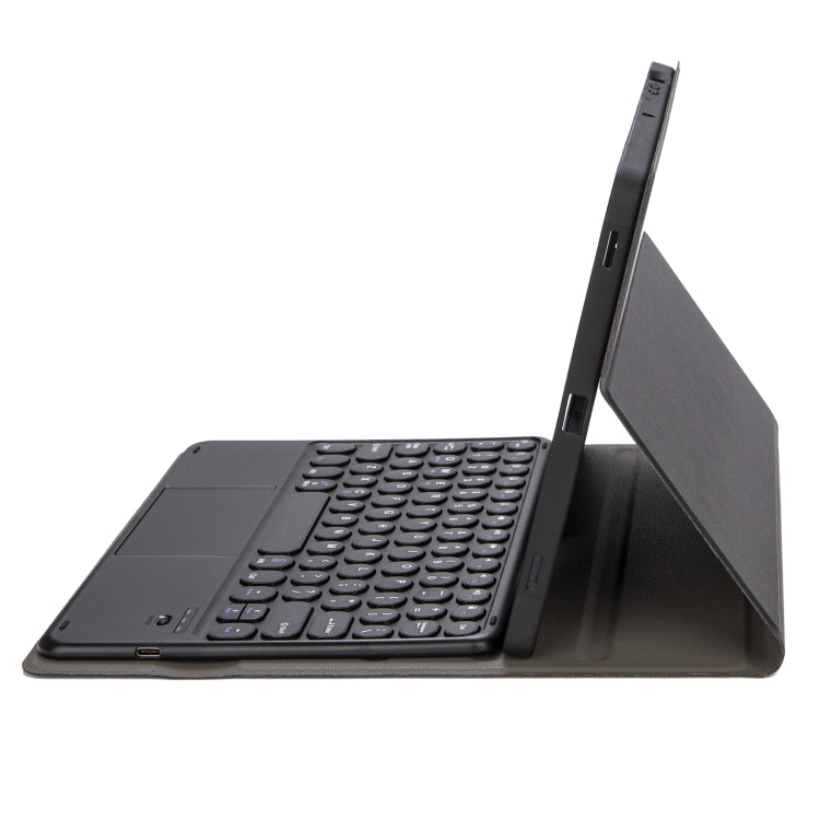 YA098B-A Detachable Lambskin Texture Round Keycap Bluetooth Keyboard Leather Case with Touch Control & Pen Slot & Stand, For iPad Air 5 / 4 10.9 inch 2020 / Pro 11 inch 2020 / 2018, For iPad 10.2 (2020) & (2019) / Air 3 10.5 inch / Pro 10.5 inch       ...