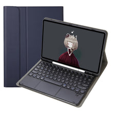 Load image into Gallery viewer, YA098B-A Detachable Lambskin Texture Round Keycap Bluetooth Keyboard Leather Case with Touch Control &amp; Pen Slot &amp; Stand, For iPad Air 5 / 4 10.9 inch 2020 / Pro 11 inch 2020 / 2018, For iPad 10.2 (2020) &amp; (2019) / Air 3 10.5 inch / Pro 10.5 inch       ...