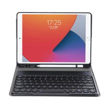 Load image into Gallery viewer, YA098B Detachable Lambskin Texture Round Keycap Bluetooth Keyboard Leather Case with Pen Slot &amp; Stand, For iPad Air 5 / 4 10.9 inch 2020 / Pro 11 inch 2020 / 2018, For iPad 10.2 (2020) &amp; (2019) / Air 3 10.5 inch / Pro 10.5 inch                         ...
