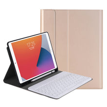 Load image into Gallery viewer, YA098B Detachable Lambskin Texture Round Keycap Bluetooth Keyboard Leather Case with Pen Slot &amp; Stand, For iPad Air 5 / 4 10.9 inch 2020 / Pro 11 inch 2020 / 2018, For iPad 10.2 (2020) &amp; (2019) / Air 3 10.5 inch / Pro 10.5 inch                         ...