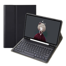 Load image into Gallery viewer, YA098B Detachable Lambskin Texture Round Keycap Bluetooth Keyboard Leather Case with Pen Slot &amp; Stand, For iPad Air 5 / 4 10.9 inch 2020 / Pro 11 inch 2020 / 2018, For iPad 10.2 (2020) &amp; (2019) / Air 3 10.5 inch / Pro 10.5 inch                         ...