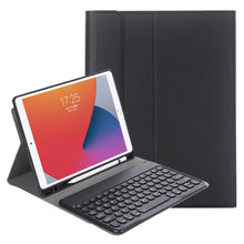 Load image into Gallery viewer, YA098B Detachable Lambskin Texture Round Keycap Bluetooth Keyboard Leather Case with Pen Slot &amp; Stand, For iPad Air 5 / 4 10.9 inch 2020 / Pro 11 inch 2020 / 2018, For iPad 10.2 (2020) &amp; (2019) / Air 3 10.5 inch / Pro 10.5 inch                         ...
