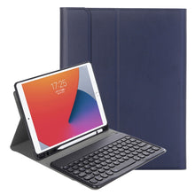 Load image into Gallery viewer, YA098B Detachable Lambskin Texture Round Keycap Bluetooth Keyboard Leather Case with Pen Slot &amp; Stand, For iPad Air 5 / 4 10.9 inch 2020 / Pro 11 inch 2020 / 2018, For iPad 10.2 (2020) &amp; (2019) / Air 3 10.5 inch / Pro 10.5 inch                         ...