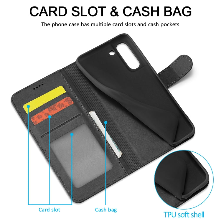 LC.IMEEKE Calf Texture Horizontal Flip Leather Case, with Holder & Card Slots & Wallet, For Samsung Galaxy S21 FE