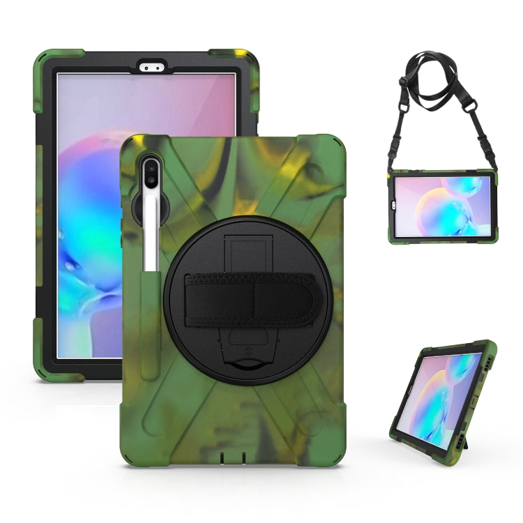 Shockproof Colorful Silicone + PC Protective Case with Holder & Shoulder Strap & Hand Strap & Pen Slot, For Samsung Galaxy Tab S6 10.5 inch T860 / T865