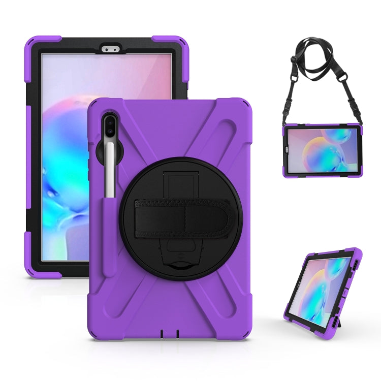 Shockproof Colorful Silicone + PC Protective Case with Holder & Shoulder Strap & Hand Strap & Pen Slot, For Samsung Galaxy Tab S6 10.5 inch T860 / T865