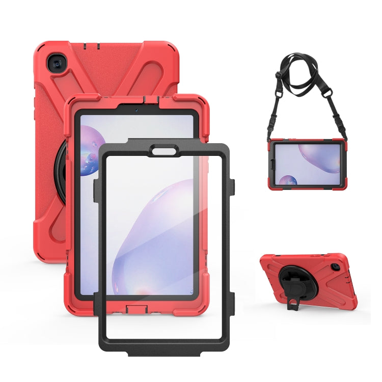 Shockproof Colorful Silicone + PC Protective Case with Holder & Shoulder Strap & Hand Strap & Screen Protector, For Samsung Galaxy Tab A7 10.4 2020 T500 / T505, For Samsung Galaxy Tab A 8.4 2020 T307U