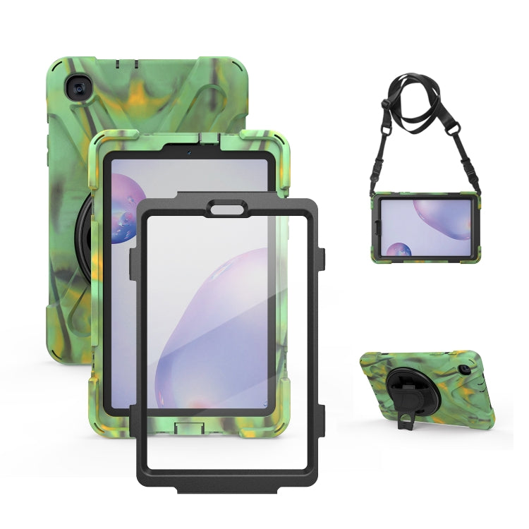 Shockproof Colorful Silicone + PC Protective Case with Holder & Shoulder Strap & Hand Strap & Screen Protector, For Samsung Galaxy Tab A7 10.4 2020 T500 / T505, For Samsung Galaxy Tab A 8.4 2020 T307U