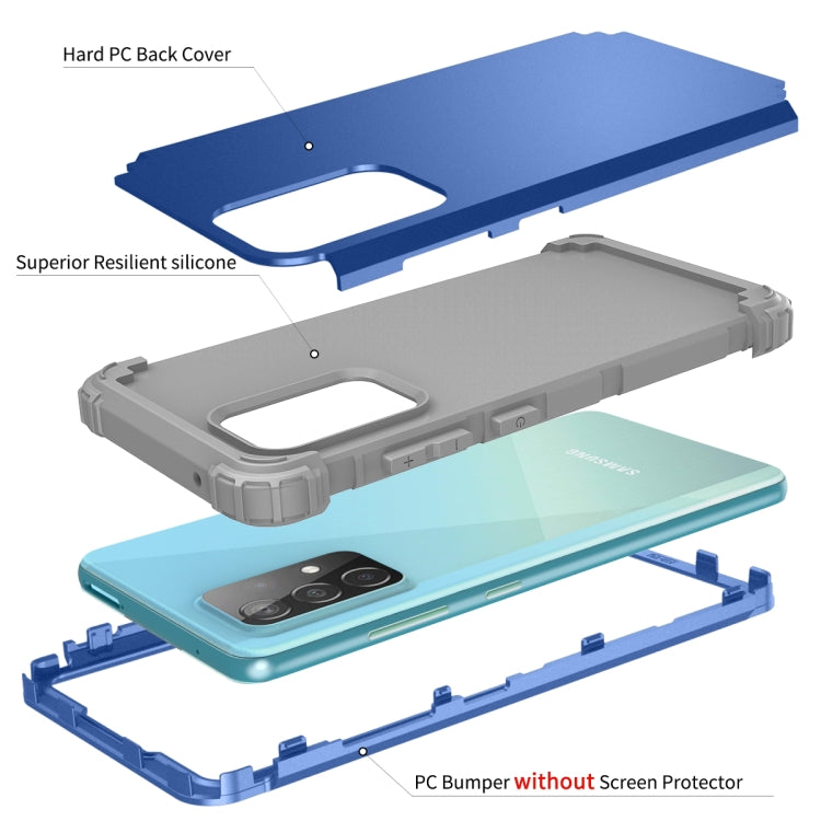 PC + Silicone Three-piece Shockproof Protection Case, For Samsung Galaxy A52 4G / 5G, For Samsung Galaxy A72 4G / 5G