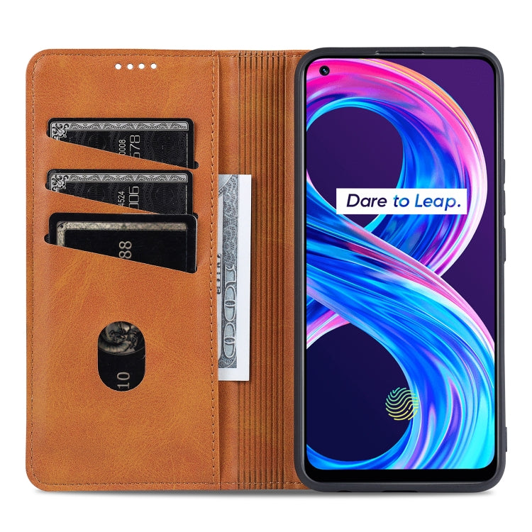 AZNS Magnetic Calf Texture Horizontal Flip Leather Case with Card Slots & Holder & Wallet, For Xiaomi Mi 11 Pro, For OPPO Realme 8 / 8 Pro