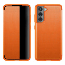 Load image into Gallery viewer, Shockproof Horizontal Flip Plain Leather Phone Case, For Samsung Galaxy S21 FE