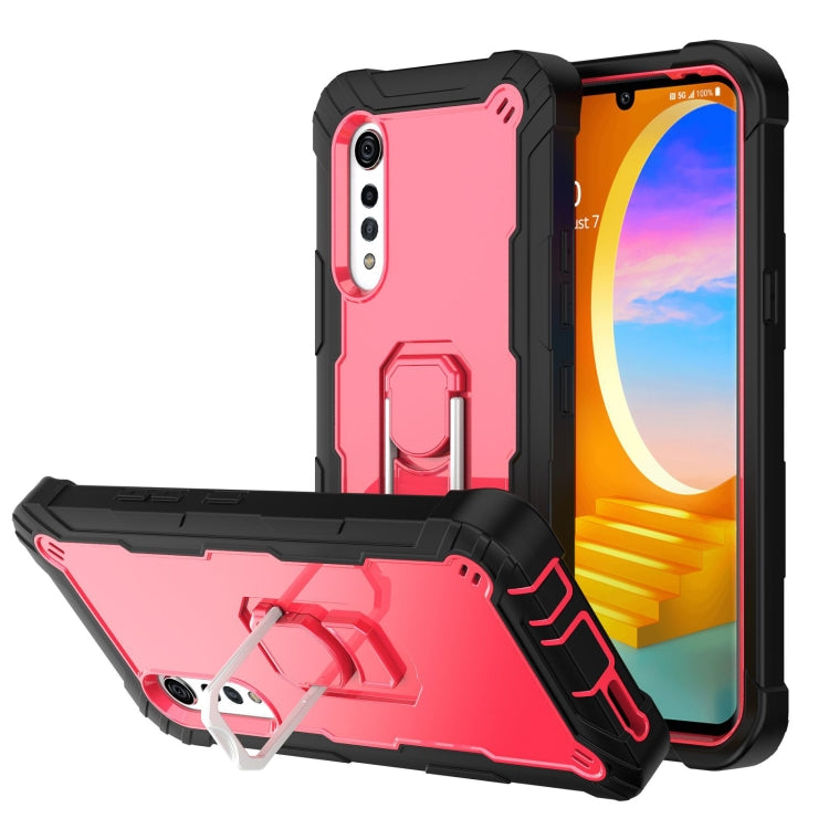 PC + Rubber 3-layers Shockproof Protective Case with Rotating Holder, For Samsung Galaxy S20 FE / FE 5G, For LG Velvet