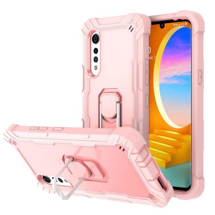 PC + Rubber 3-layers Shockproof Protective Case with Rotating Holder, For Samsung Galaxy S20 FE / FE 5G, For LG Velvet