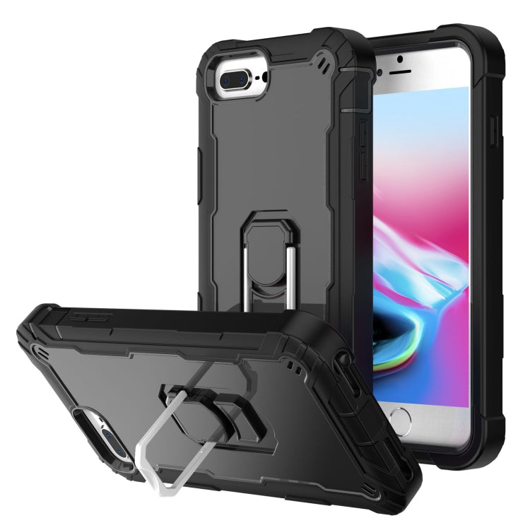 PC + Rubber 3-layers Shockproof Protective Case with Rotating Holder, For iPhone 8 Plus / 7 Plus, For iPhone 11, For iPhone 11 Pro, For iPhone 11 Pro Max