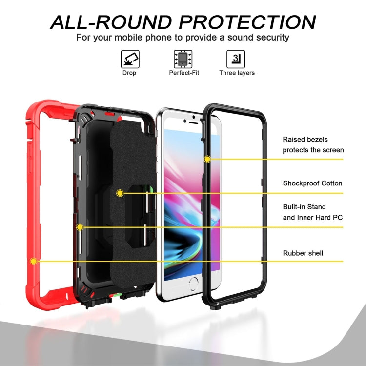 PC + Rubber 3-layers Shockproof Protective Case with Rotating Holder, For iPhone 8 Plus / 7 Plus, For iPhone 11, For iPhone 11 Pro, For iPhone 11 Pro Max