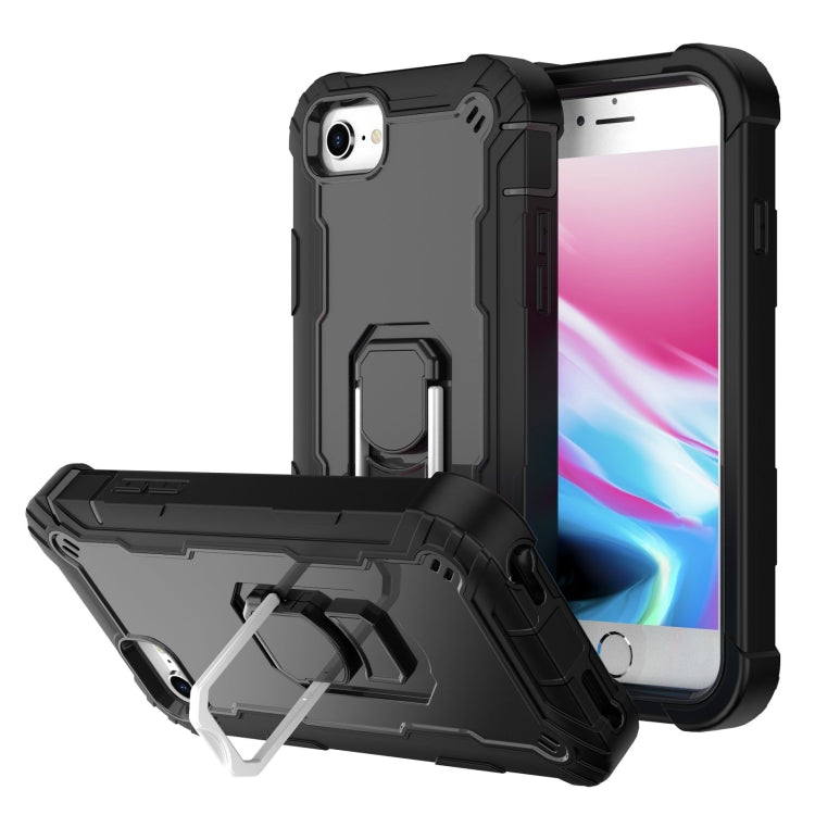 PC + Rubber 3-layers Shockproof Protective Case with Rotating Holder, For iPhone SE 2022 / SE 2020 / 8 / 7, For iPhone XS / X, For iPhone XR, For iPhone XS Max
