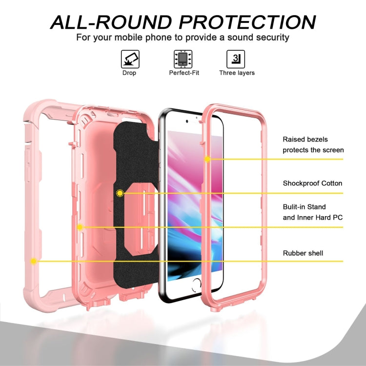 PC + Rubber 3-layers Shockproof Protective Case with Rotating Holder, For iPhone SE 2022 / SE 2020 / 8 / 7, For iPhone XS / X, For iPhone XR, For iPhone XS Max