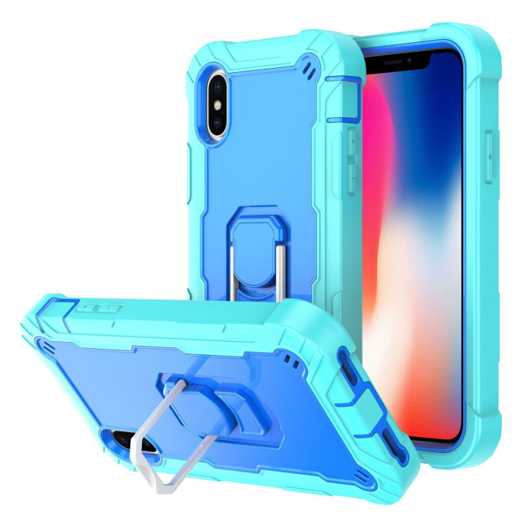 PC + Rubber 3-layers Shockproof Protective Case with Rotating Holder, For iPhone SE 2022 / SE 2020 / 8 / 7, For iPhone XS / X, For iPhone XR, For iPhone XS Max