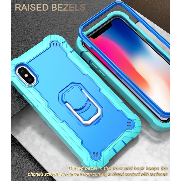 PC + Rubber 3-layers Shockproof Protective Case with Rotating Holder, For iPhone XS / X, For iPhone XR, For iPhone XS Max