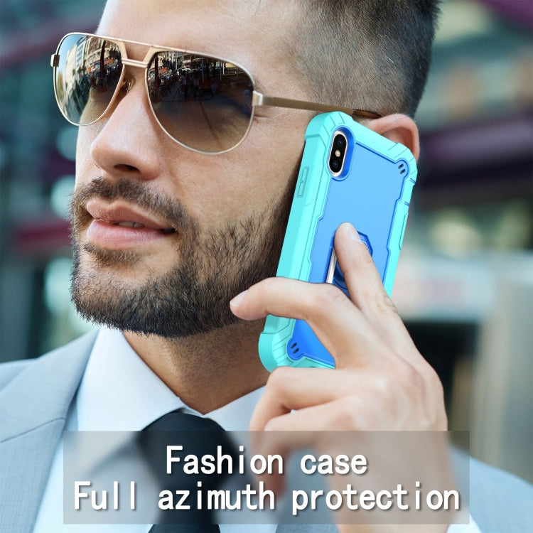 PC + Rubber 3-layers Shockproof Protective Case with Rotating Holder, For iPhone XS / X, For iPhone XR, For iPhone XS Max