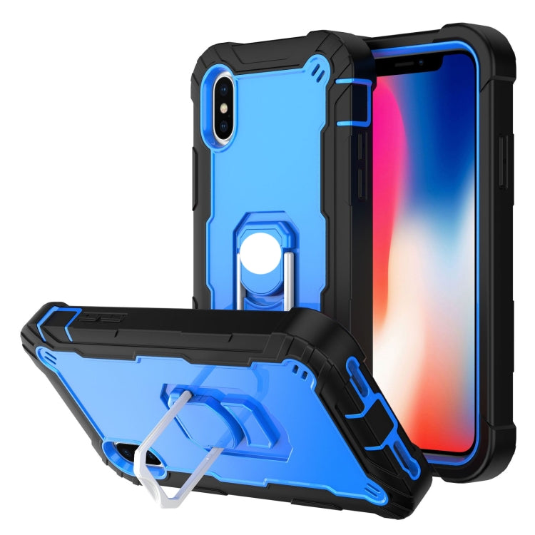 PC + Rubber 3-layers Shockproof Protective Case with Rotating Holder, For iPhone SE 2022 / SE 2020 / 8 / 7, For iPhone XS / X, For iPhone XR, For iPhone XS Max