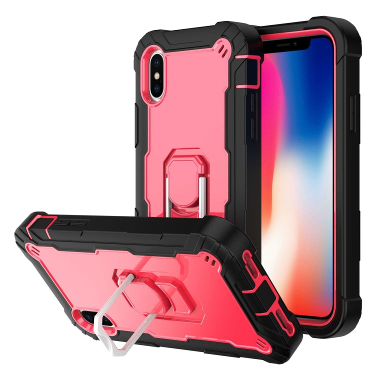 PC + Rubber 3-layers Shockproof Protective Case with Rotating Holder, For iPhone SE 2022 / SE 2020 / 8 / 7, For iPhone XS / X, For iPhone XR, For iPhone XS Max