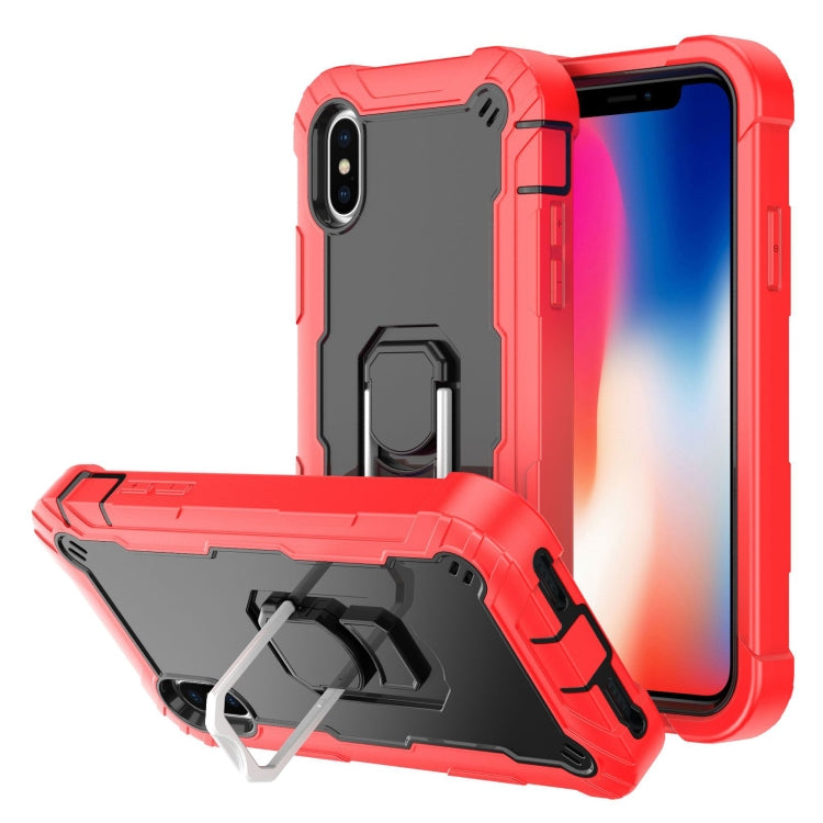 PC + Rubber 3-layers Shockproof Protective Case with Rotating Holder, For iPhone SE 2022 / SE 2020 / 8 / 7, For iPhone XS / X, For iPhone XR, For iPhone XS Max