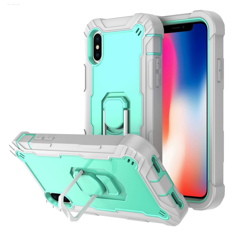 PC + Rubber 3-layers Shockproof Protective Case with Rotating Holder, For iPhone SE 2022 / SE 2020 / 8 / 7, For iPhone XS / X, For iPhone XR, For iPhone XS Max