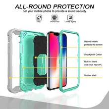 Load image into Gallery viewer, PC + Rubber 3-layers Shockproof Protective Case with Rotating Holder, For iPhone XS / X, For iPhone XR, For iPhone XS Max