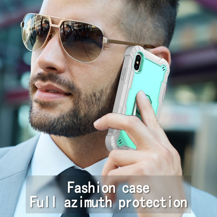 PC + Rubber 3-layers Shockproof Protective Case with Rotating Holder, For iPhone XS / X, For iPhone XR, For iPhone XS Max