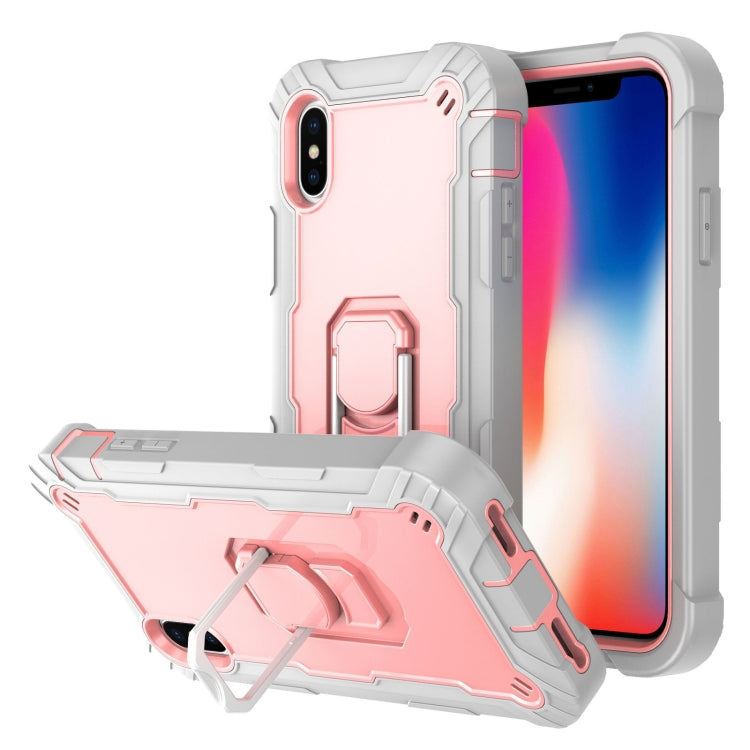 PC + Rubber 3-layers Shockproof Protective Case with Rotating Holder, For iPhone SE 2022 / SE 2020 / 8 / 7, For iPhone XS / X, For iPhone XR, For iPhone XS Max