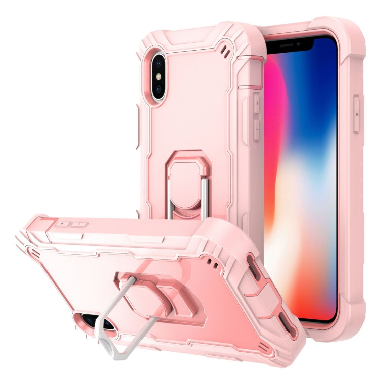 PC + Rubber 3-layers Shockproof Protective Case with Rotating Holder, For iPhone SE 2022 / SE 2020 / 8 / 7, For iPhone XS / X, For iPhone XR, For iPhone XS Max