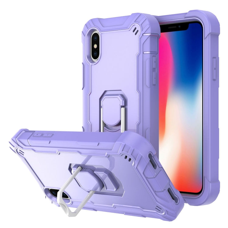 PC + Rubber 3-layers Shockproof Protective Case with Rotating Holder, For iPhone SE 2022 / SE 2020 / 8 / 7, For iPhone XS / X, For iPhone XR, For iPhone XS Max