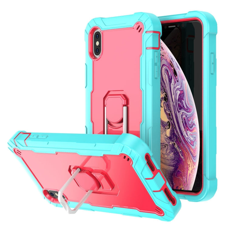 PC + Rubber 3-layers Shockproof Protective Case with Rotating Holder, For iPhone SE 2022 / SE 2020 / 8 / 7, For iPhone XS / X, For iPhone XR, For iPhone XS Max