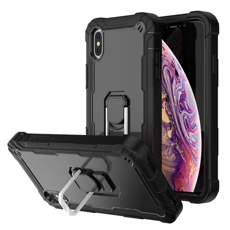 PC + Rubber 3-layers Shockproof Protective Case with Rotating Holder, For iPhone SE 2022 / SE 2020 / 8 / 7, For iPhone XS / X, For iPhone XR, For iPhone XS Max