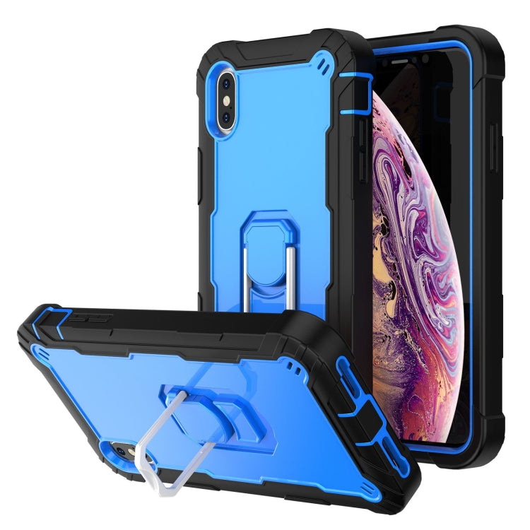 PC + Rubber 3-layers Shockproof Protective Case with Rotating Holder, For iPhone SE 2022 / SE 2020 / 8 / 7, For iPhone XS / X, For iPhone XR, For iPhone XS Max