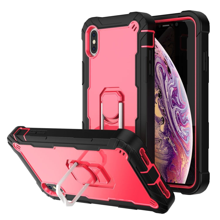 PC + Rubber 3-layers Shockproof Protective Case with Rotating Holder, For iPhone SE 2022 / SE 2020 / 8 / 7, For iPhone XS / X, For iPhone XR, For iPhone XS Max