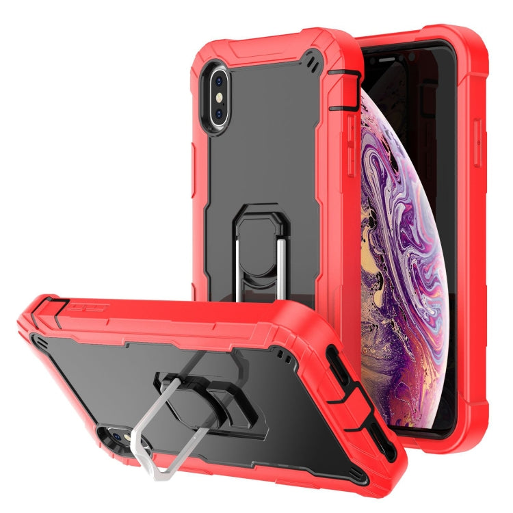 PC + Rubber 3-layers Shockproof Protective Case with Rotating Holder, For iPhone SE 2022 / SE 2020 / 8 / 7, For iPhone XS / X, For iPhone XR, For iPhone XS Max