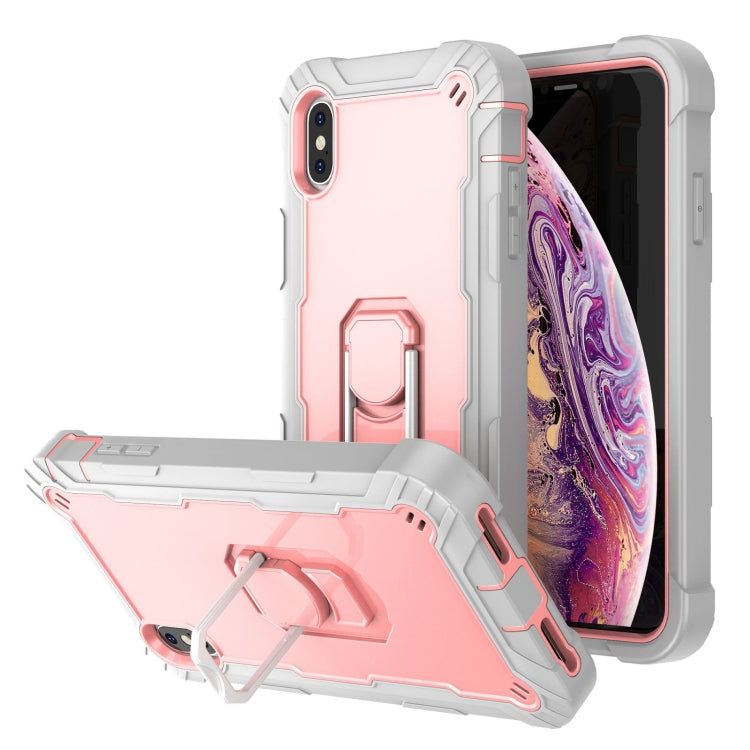 PC + Rubber 3-layers Shockproof Protective Case with Rotating Holder, For iPhone SE 2022 / SE 2020 / 8 / 7, For iPhone XS / X, For iPhone XR, For iPhone XS Max