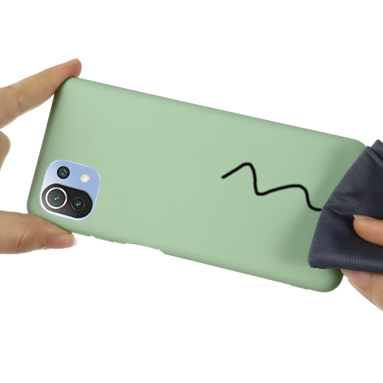 Solid Color Liquid Silicone Dropproof Full Coverage Protective Case, For Xiaomi Mi 11 Lite