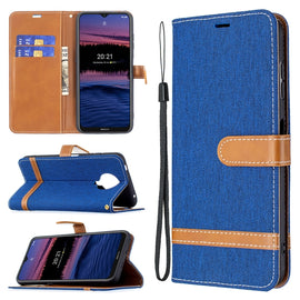 Color Matching Denim Texture Horizontal Flip Leather Case with Holder & Card Slots & Wallet & Lanyard, For Nokia G20 / G10, For Nokia 1.4, For Xiaomi Mi 11i / Poco F3 / Redmi K40, For Samsung Galaxy S21 FE, For Nokia G20