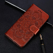 Load image into Gallery viewer, Sun Mandala Embossing Pattern Horizontal Flip PU Leather Case with Holder &amp; Card Slots &amp; Wallet &amp; Lanyard, For Samsung Galaxy A22 5G, For Samsung Galaxy A22 4G, For Samsung Galaxy A82 5G, For Samsung Galaxy S21 FE, For Xiaomi Mi 11 Ultra