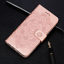 Load image into Gallery viewer, Sun Mandala Embossing Pattern Horizontal Flip PU Leather Case with Holder &amp; Card Slots &amp; Wallet &amp; Lanyard, For Samsung Galaxy A22 5G, For Samsung Galaxy A22 4G, For Samsung Galaxy A82 5G, For Samsung Galaxy S21 FE, For Xiaomi Mi 11 Ultra