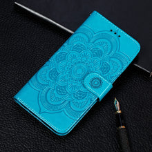 Load image into Gallery viewer, Sun Mandala Embossing Pattern Horizontal Flip PU Leather Case with Holder &amp; Card Slots &amp; Wallet &amp; Lanyard, For Samsung Galaxy A22 5G, For Samsung Galaxy A22 4G, For Samsung Galaxy A82 5G, For Samsung Galaxy S21 FE, For Xiaomi Mi 11 Ultra