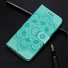 Load image into Gallery viewer, Sun Mandala Embossing Pattern Horizontal Flip PU Leather Case with Holder &amp; Card Slots &amp; Wallet &amp; Lanyard, For Samsung Galaxy A22 5G, For Samsung Galaxy A22 4G, For Samsung Galaxy A82 5G, For Samsung Galaxy S21 FE, For Xiaomi Mi 11 Ultra