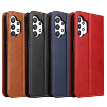 Load image into Gallery viewer, Fierre Shann PU Genuine Leather Texture Horizontal Flip Leather Case with Holder &amp; Card Slots &amp; Wallet, For Samsung Galaxy A32 5G, For Samsung Galaxy A72 5G, For Samsung Galaxy A52 5G