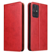Load image into Gallery viewer, Fierre Shann PU Genuine Leather Texture Horizontal Flip Leather Case with Holder &amp; Card Slots &amp; Wallet, For Samsung Galaxy A32 5G, For Samsung Galaxy A72 5G, For Samsung Galaxy A52 5G