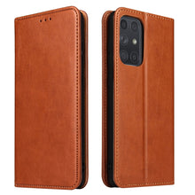 Load image into Gallery viewer, Fierre Shann PU Genuine Leather Texture Horizontal Flip Leather Case with Holder &amp; Card Slots &amp; Wallet, For Samsung Galaxy A32 5G, For Samsung Galaxy A72 5G, For Samsung Galaxy A52 5G