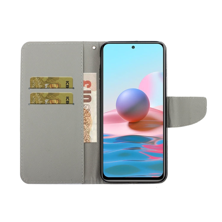 Coloured Drawing Pattern Horizontal Flip PU Leather Case with Holder & Card Slots & Wallet & Lanyard, For Xiaomi Redmi Note 10 4G, For Xiaomi Redmi Note 9T, For Xiaomi Redmi Note 10 Pro