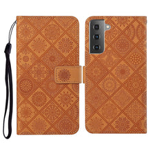 Load image into Gallery viewer, Ethnic Style Embossed Pattern Horizontal Flip Leather Case with Holder &amp; Card Slots &amp; Wallet &amp; Lanyard, For Samsung Galaxy S21 FE, For Samsung Galaxy A52 5G / 4G, For Samsung Galaxy A72 5G / 4G, For Samsung Galaxy A22  4G, For Samsung Galaxy A22  5G   ...